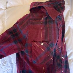 Pacsun LA hearts burgundy plaid flannel